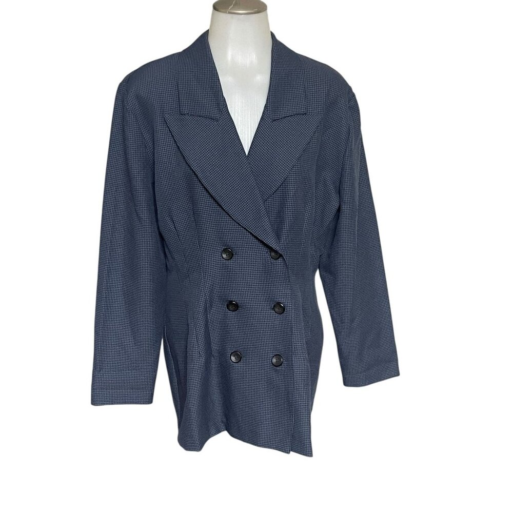 Vintage La Belle Women's Blue Blazer Double-Breasted Buttons Size 12